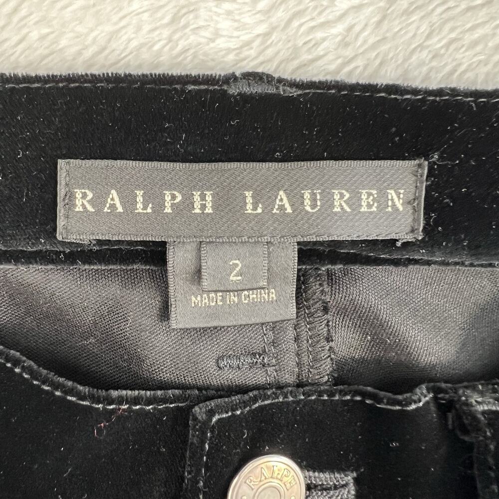 Ralph Lauren Black Label Sz 2 Seth Stretch Velvet Pant Skinny Long Classic - Picture 5 of 16